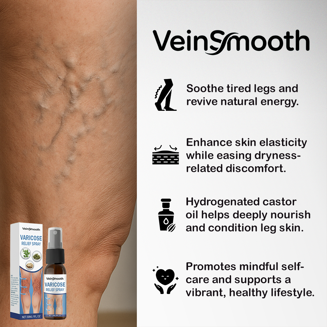 VeinSmooth Varicose Relief Spray | For smooth, vein-free skin, visibly fades varicose veins up to 95% in just 5 days